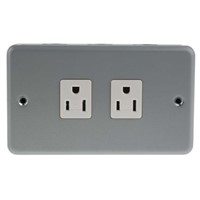 MK Electric 2 Gang Plug Socket, 15A, NEMA 5-15R