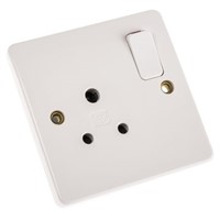 MK Electric MK white 1 Gang Plug Socket, 2 Poles, 5A, BS 546