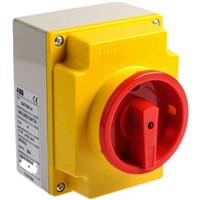 ABB 4 Pole Non Fused Isolator Switch, 20 A Maximum Current, 7.5 kW Power Rating, IP65