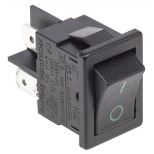 Arcolectric Double Pole Single Throw (DPST), On-Off Rocker Switch Panel Mount