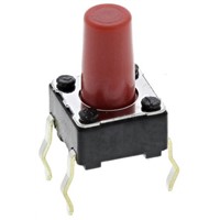 Red Keyboard Switch, Single Pole Single Throw (SPST) 50 mA @ 12 V dc 6mm