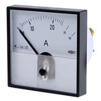 HOBUT Analogue Panel Ammeter 0/25/50A Direct Connected AC, 72mm x 72mm Moving Iron
