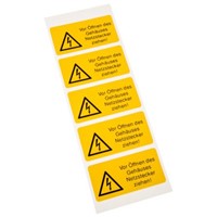 Idento ESSW17052 5 x Label (German), Yellow Self-Adhesive PVC