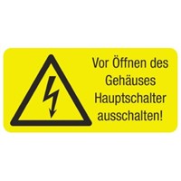 Idento ESSW18074 5 x Electricity Danger Label (German), Yellow Self-Adhesive PVC