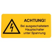 Idento ESSW40052 5 x Electricity Danger Label (German), Yellow Self-Adhesive PVC