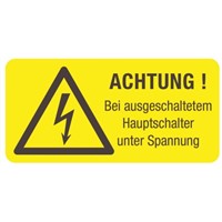Idento ESSW40074 5 x Label (German), Yellow Self-Adhesive PVC