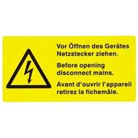 Idento ESSW50105 5 x Label (German/English/French), Yellow Self-Adhesive PVC