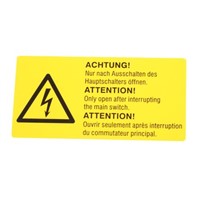 Idento ESSW51105 5 x Label (German/English/French), Yellow Self-Adhesive PVC