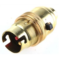 BC cap brass switched lampholder,1/2in