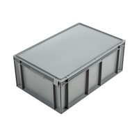 Schoeller Allibert 45L Grey Plastic Large Storage Box, 246mm x 400mm x 600mm