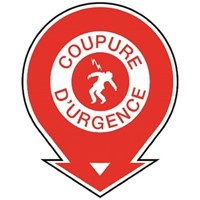 Brady PET Red/White Safe Conditions Sign, Coupure D'Urgence, French