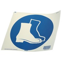 Brady PET Mandatory Foot Protection Sign with Pictogram Only