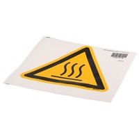 Brady 250247 1 x Hot Surface Hazard Label, Black/Yellow Self-Adhesive PET