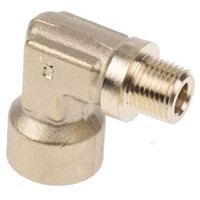 Legris Brass 1/8 in BSPT Male x 1/8 in BSPP Female 90 Elbow Threaded Fitting