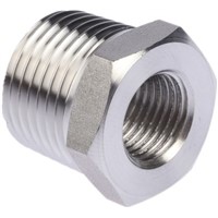 Legris Stainless Steel Hexagon Straight Reducer 1/2in R(T) Male x 1/4in G(P) Female