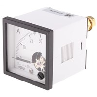 HOBUT D48MC Analogue Panel Ammeter 0/30A For Shunt 75mV DC, 48mm x 48mm Moving Coil