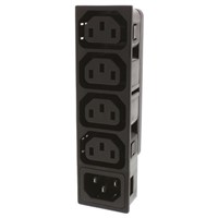 Schurter C13 x 4, C14 x 1 Panel Mount IEC Plug, 10A, 250 V ac