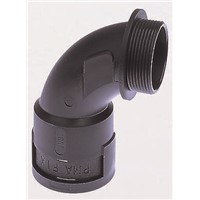 PMA 90 Curved Elbow Cable Conduit Fitting, PA 6 Black 23mm nominal size IP66 PG21