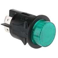 Molveno Double Pole Double Throw (DPDT) Latching Green LED Push Button Switch, 25 (Dia.)mm, Panel Mount