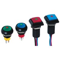 APEM Single Pole Single Throw (SPST) Momentary Red LED Push Button Switch, IP67, 13.6 (Dia.)mm, Panel Mount, 24V dc