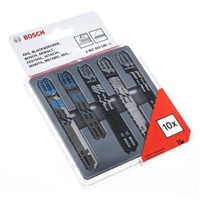 Bosch T-Shank Jigsaw Blade Set For Wood; Plastic; Metal; Non-Ferrous Metal; Aluminium, 55; 75mm Cutting Length 10 Pack