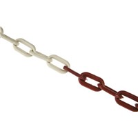 Chain link,Red/white 25m L x 6mm link