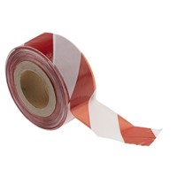 JSP Red/White PE 500m Non-adhesive Barrier Tape, 70mm x