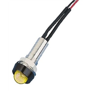 Oxley Yellow Indicator, Lead Wires Termination, 110 V ac, 8mm Mounting Hole Size