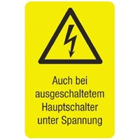 Idento ESSW75037 5 x Electricity Danger Label (German), Yellow Self-Adhesive PVC