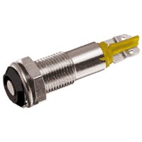 Signal Construct Yellow Indicator, Lead Wires Termination, 20  28 V, 6mm Mounting Hole Size