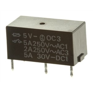 Omron PCB Mount Non-Latching Relay - SPNO, 5V dc Coil, 5A Switching Current