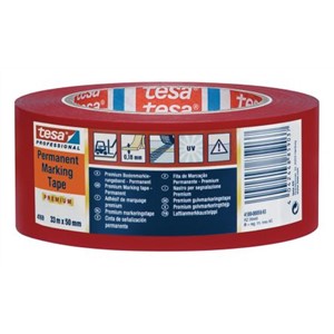 Tesa Tesa 4169 Red PVC Lane Marking Tape, 50mm x 33m