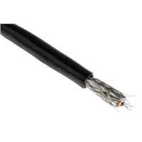 Belden 3 Core Braid, Foil Industrial Cable, 0.36 mm2(Euroclass Eca) Black 152m Reel