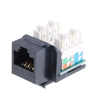 Black Cat6 plus RJ45 110 UTP skt module