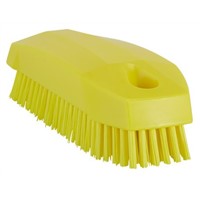 Vikan Yellow 17mm PET Hard Nail Brush for Cleaning Hands, Containers, Surfaces