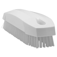 Vikan White 17mm PET Hard Nail Brush for Cleaning Hands, Containers, Surfaces