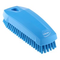 Vikan Blue 17mm PET Hard Nail Brush for Cleaning Hands, Containers, Surfaces