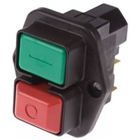 EICHOFF Double Pole Double Throw (DPDT) Latching Push Button Switch, Flange, I / O, 230V