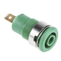 Staubli Green Female Banana Plug - Tab, 1kV