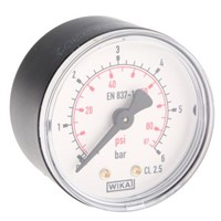 WIKA 7203476 Analogue Positive Pressure Gauge Back Entry 6bar, Connection Size R 1/8