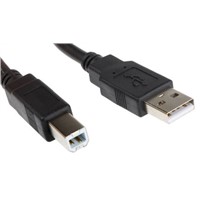 Roline Male USB A to Male USB B USB Cable Assembly, 0.8m