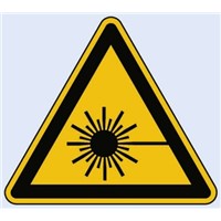 Wolk 11.0205 1 x Laser Beam Warning Sign, Black/Yellow Aluminium