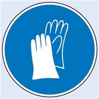 Wolk PVC Mandatory Protective Gloves Sign with Pictogram Only, 100 x 100mm
