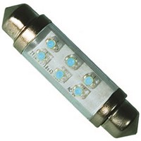 LED Car Bulb 43 mm Blue 24 V dc 12 mA 10.5mm 2 lm