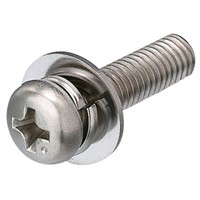 Yahata Neji M5 x 8mm Plain Stainless Steel Pan Head Sems Screw, Plain Washer