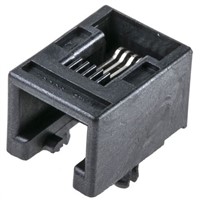 Molex Cat3 6P4C Right Angle Cable Mount Unshielded RJ22 Connector, Socket