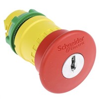 Schneider Electric Mushroom Red Emergency Stop Push Button - Key Release, Harmony XB5 Series, 22mm Cutout