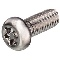 Chrome Plated Pan Steel Tamper Proof Security Screw, M5 x 15mm