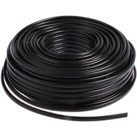 Nexans 2 Core 0.75 mm2 Mains Power Cable, Black Polyvinyl Chloride PVC Sheath 25m, 6 A 300 V, 2182Y H03VVH2-F