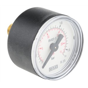 WIKA 7833462 Analogue Positive Pressure Gauge Back Entry 1.6bar, Connection Size R 1/8